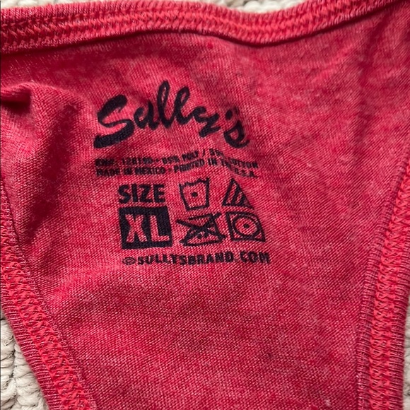 Shully's Red Sleeveless Tank Top with White Text - Picture 2 of 2